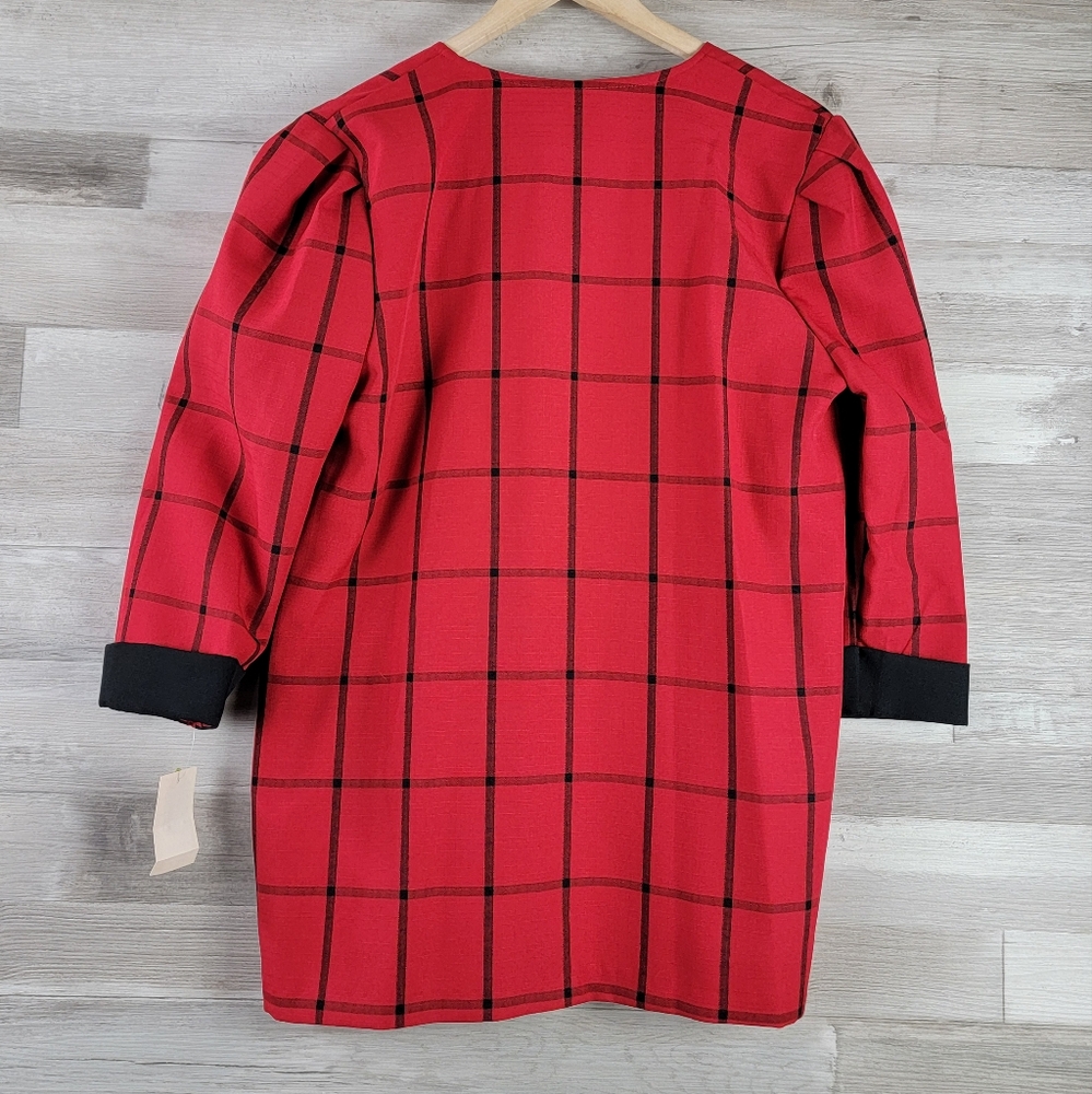 Vintage Whirlaway Frocks Open Plaid Blazer Women's Size 10P USA Made NWT - Picture 13 of 16